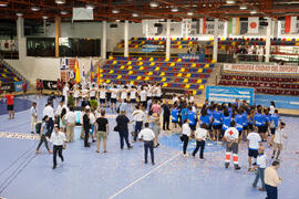 Celebración tras la ceremonia de clausura del Campeonato del Mundo Universitario de Balonmano. An...