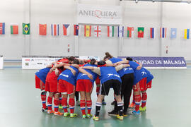 Jugadoras de Rusia. Partido Rusia contra Costa Rica. 14º Campeonato del Mundo Universitario de Fútbol Sala 2014 (FUTSAL). Antequera. Julio de 2014