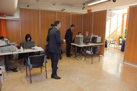 Oficina de la organización. 3º Congreso Internacional de Actividad Físico-Deportiva para Mayores de la Universidad de Málaga. Palacio de Ferias y Congresos de Málaga. Marzo de 2009
