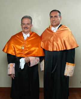 Retratos de D. Juan Ramón Cuadrado Roura como Doctor "Honoris Causa" por la Universidad...