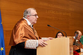 Discurso de Alfonso García Cerezo. Investidura de Aníbal Ollero como Doctor "Honoris Causa" por la Universidad de Málaga. Edificio del Rectorado. Mayo de 2025