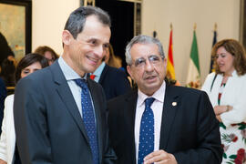 Pedro Duque y José Ángel Narváez. Edificio del Rectorado. Junio de 2018