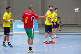 Partido Rumanía - Portugal. Categoría masculina. Campeonato del Mundo Universitario de Balonmano. Antequera. Junio de 2016