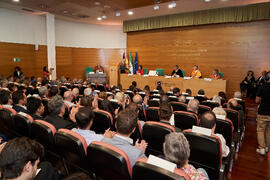 Discurso de Joaquín Ortega. Investidura de Aníbal Ollero como Doctor "Honoris Causa" por la Universidad de Málaga. Edificio del Rectorado. Mayo de 2025