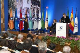 Discurso de Teodomiro López. Investidura de Hermanfrid Schubart, Alejandro Portes y Luis Enrique de la Villa como Doctores "Honoris Causa" por la Universidad de Málaga. Paraninfo. Octubre de 2024