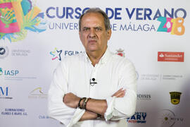 Javier Aroca en photocall. Curso "Un siglo de la Asamblea de Ronda". Cursos de Verano de la Universidad de Málaga. Ronda. Julio de 2018