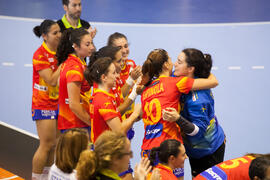Partido Rumanía - España. Categoría femenina. Campeonato del Mundo Universitario de Balonmano. Antequera. Julio de 2016