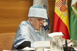 Pilar Palomo Vázquez. Investidura como "Doctores Honoris Causa" de Antonio García Berrio y Pilar Palomo Vázquez por la Facultad de Filosofía y Letras de la Universidad de Málaga. Edificio del Rectorado. Junio de 2024