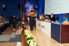 Investidura de Andrea Goldsmith como doctora "Honoris Causa" por la Escuela Técnica Superior de Ingeniería de Telecomunicación de la Universidad de Málaga. Paraninfo. Octubre de 2024
