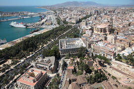 Málaga. Vista aérea del centro de la ciudad. 2009